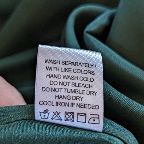 Lovers + Friends Green Satin Belted Long Sleeve Ivy Knee Length Dress Size XS - Picture 6 of 12